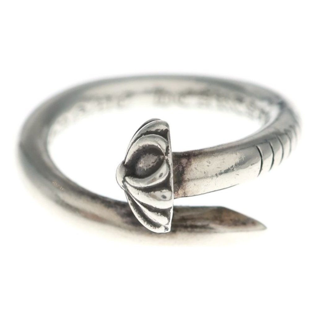 Chrome Hearts Nail Crsball Cross Ball Ring Silver